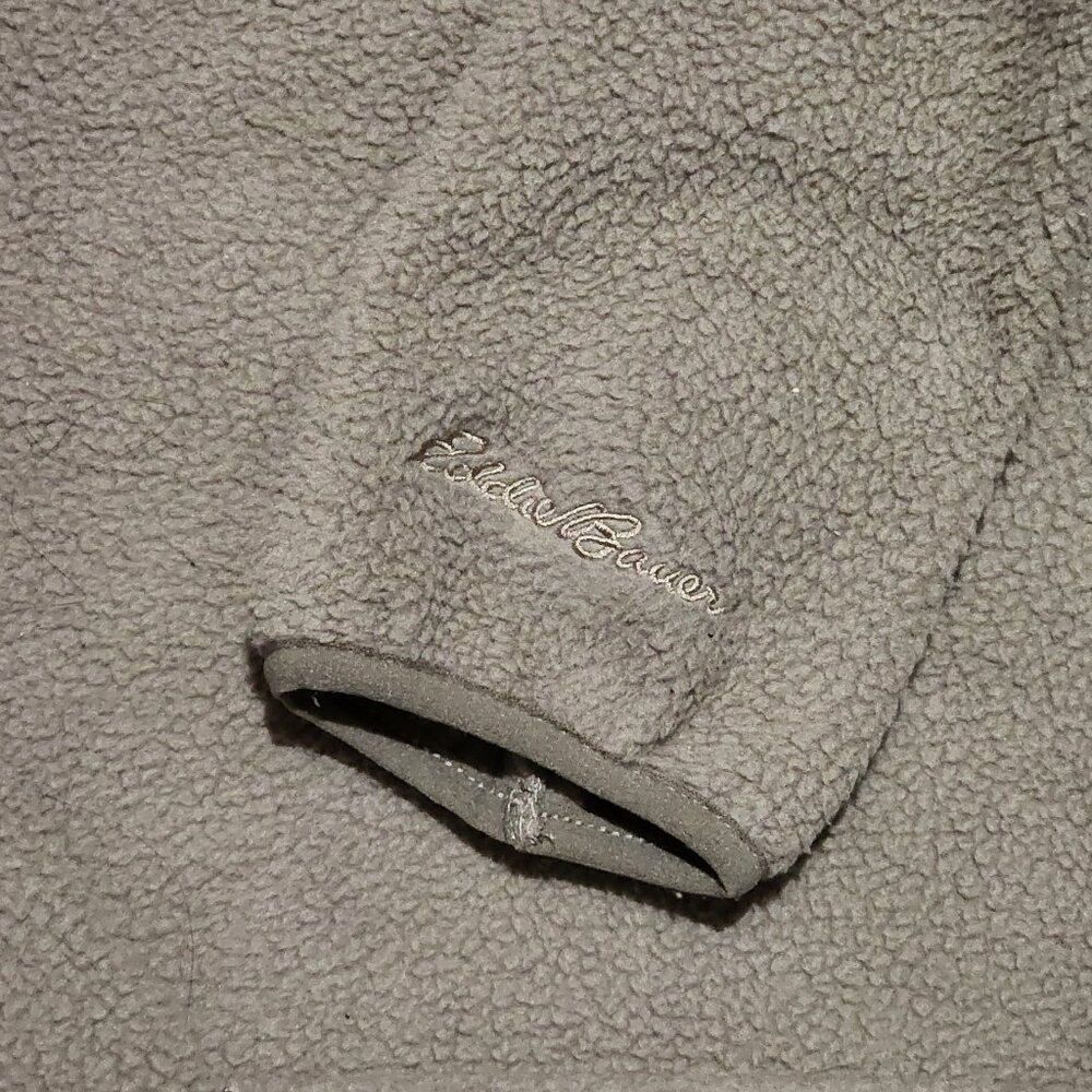 Tan Fleece Drawstring Hoodie By Eddie Bauer Sz Lg - Picture 5 of 7